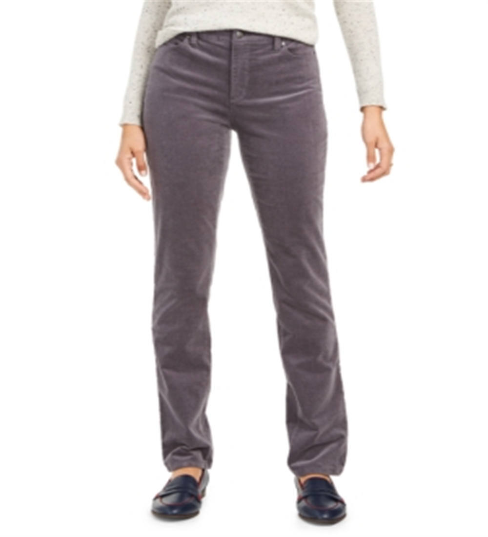 Charter Club Women's Lexington Corduroy Tummy Control Pants Gray Size 12S