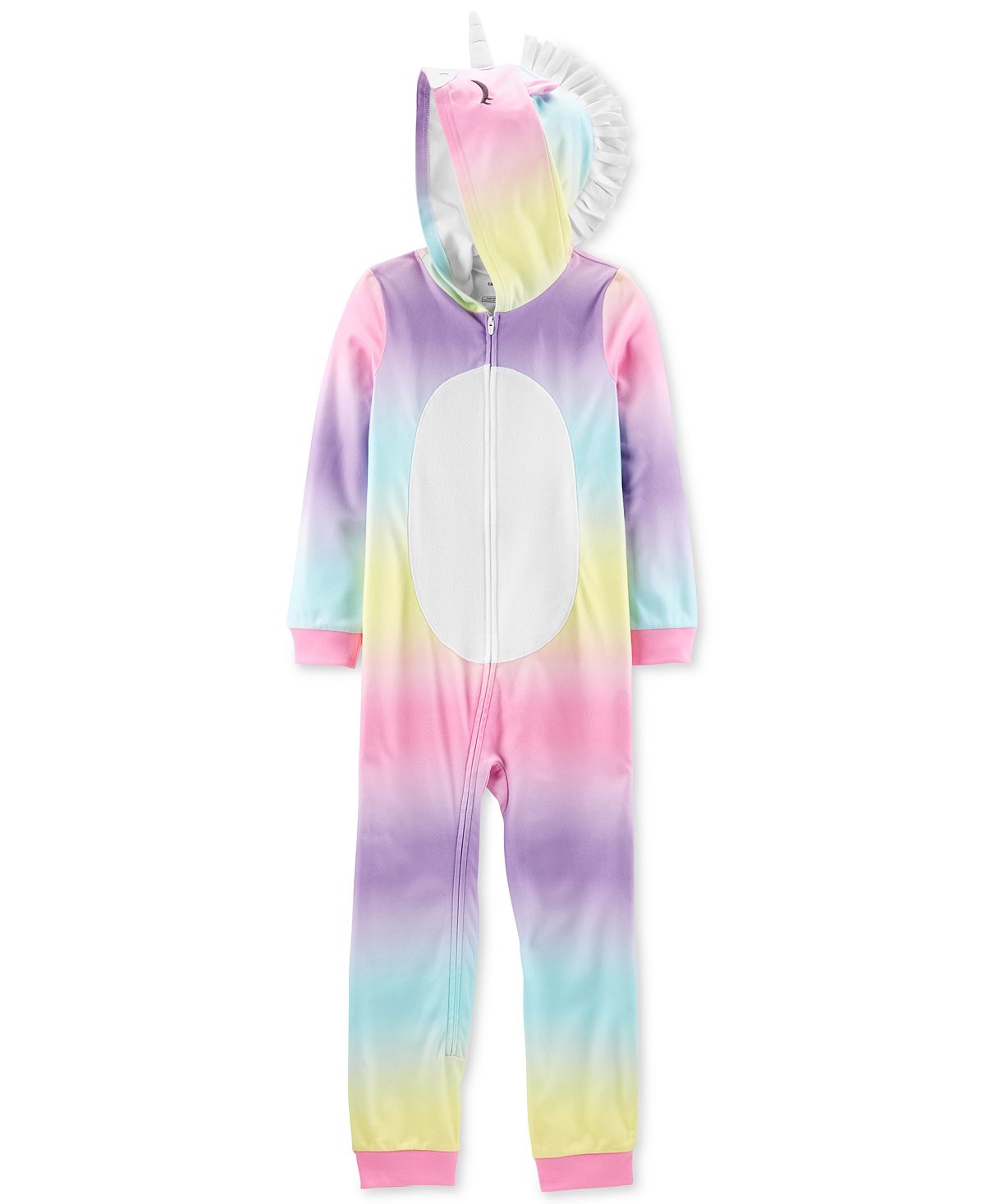 Carter's Little & Big Girl's 1 Pc Hooded Unicorn Fleece Pajamas White Size 8