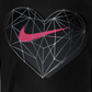 Nike Little Girl's  Geo Heart Print Cotton T-Shirt Charcoal Size 4
