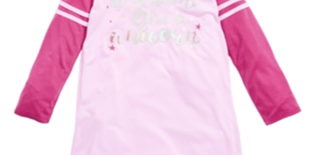 Max & Olivia Little & Big Girl's Hooded Unicorn Nightgown -Purple Size M 7/8