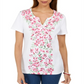 Karen Scott Women's Floral Print Top Pink Size Petite Small
