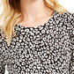 Michael Kors Women's Printed Long Sleeve Jewel Neck Top Black Size Petite X-Small
