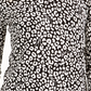 Michael Kors Women's Printed Long Sleeve Jewel Neck Top Black Size Petite X-Small