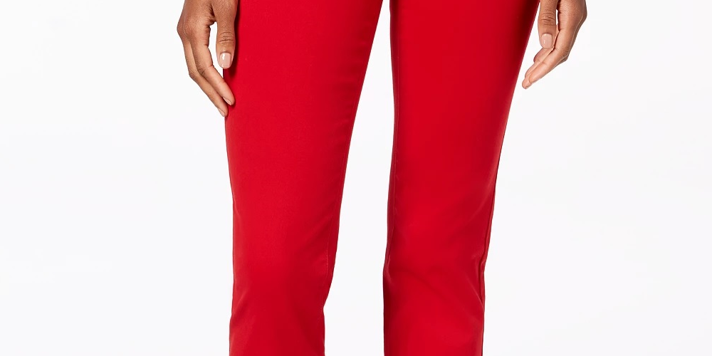 Charter Club Women's Lexington Straight Leg Jeans Red Size 4