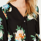 INC International Concepts Women's Cloud Burst Floral Top Black Size X-Small