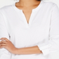 Charter Club Women's Supima Cotton Split Neck Top White Size PSM