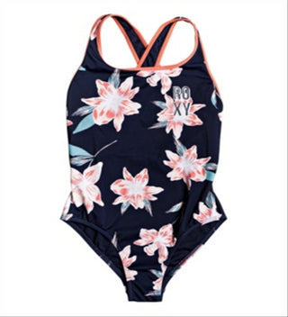 Roxy Kids Shore One Piece Swimsuit Blue Size 8