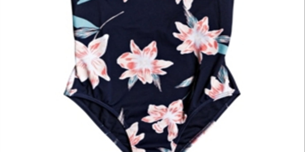 Roxy Kids Shore One Piece Swimsuit Blue Size 8