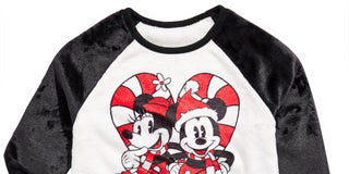 Disney Big Girl's Mickey & Minnie Mouse Candy Cane Sweatshirt Beige Size Medium