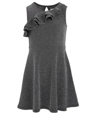 Epic Threads Toddler Girl's Ruffle-Front Metallic Dress Black Size 4T