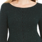 Style & Co Women's Speckle Long Sleeve Jewel Neck T-Shirt Top Green Size Petite Large