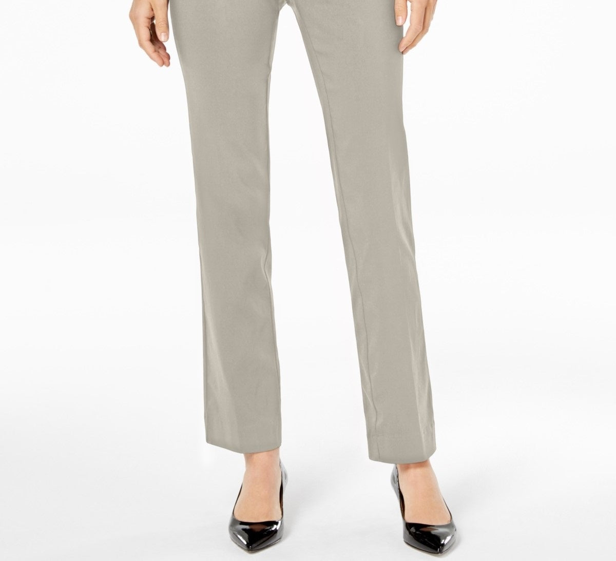 JM Collection Women's Petite Tummy Control Pull-On Pants Beige Size Petite