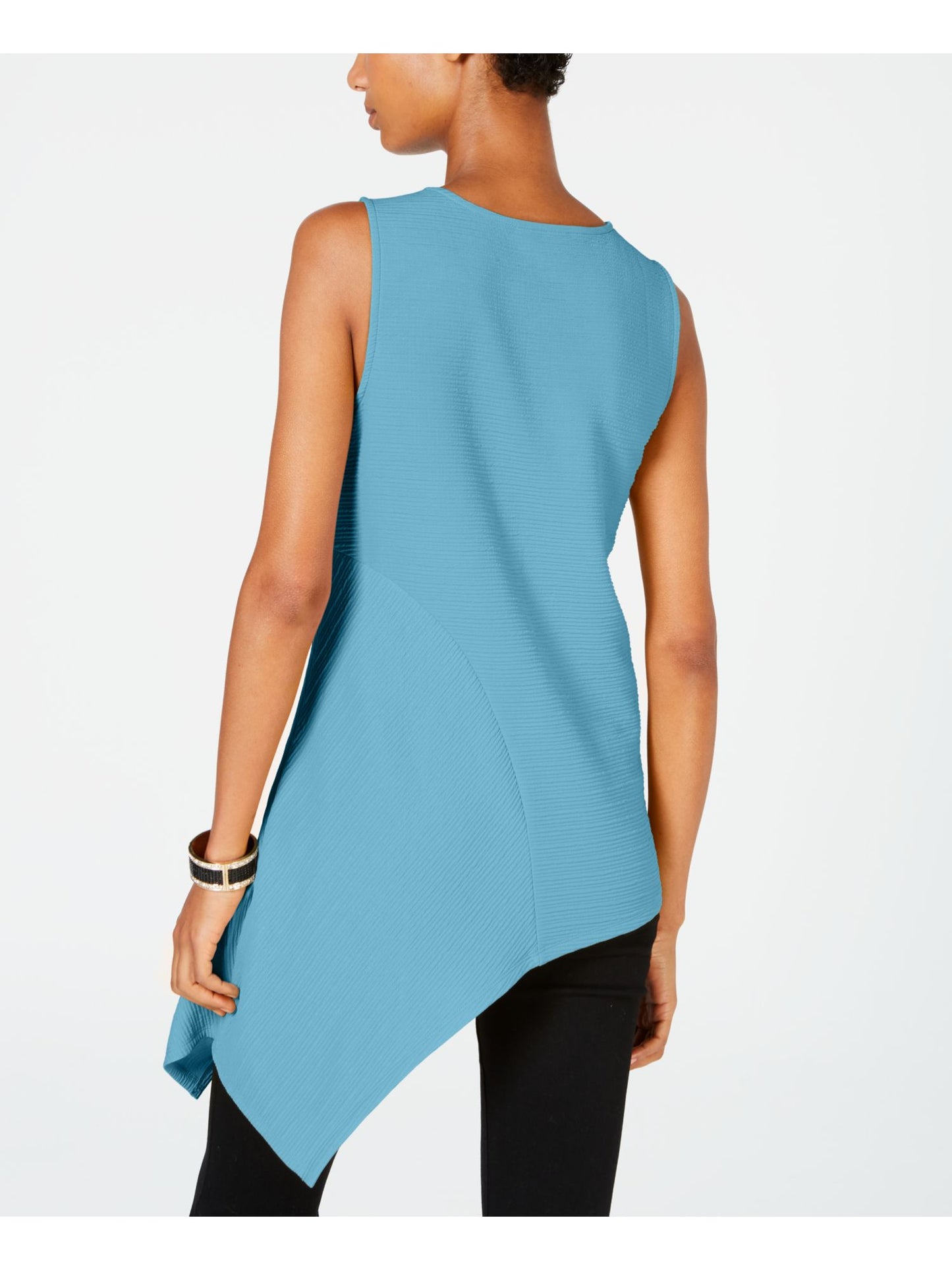 Alfani Women's Sleeveless Tank Wear to Work Top Blue Size Petite Large