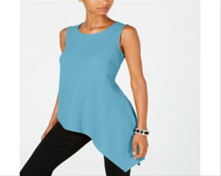 Alfani Women's Sleeveless Tank Wear to Work Top Blue Size Petite Large