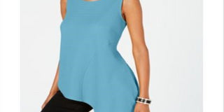 Alfani Women's Sleeveless Tank Wear to Work Top Blue Size Petite Large