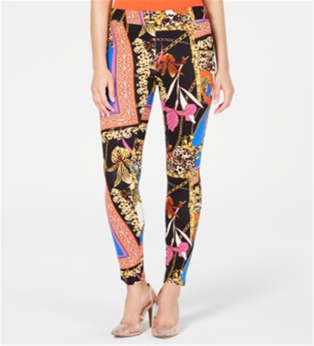 Thalia Sodi Women's Solid Color Pull on Leggings -Black Multi  Size Small