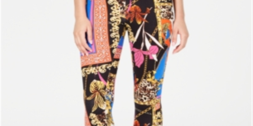 Thalia Sodi Women's Solid Color Pull on Leggings -Black Multi  Size Small