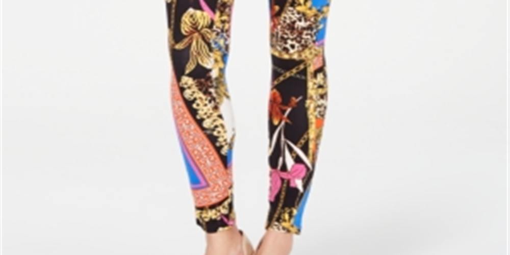 Thalia Sodi Women's Solid Color Pull on Leggings -Black Multi  Size Small