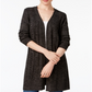 Karen Scott Women's Turbo Duster Cardigan Black Size Small