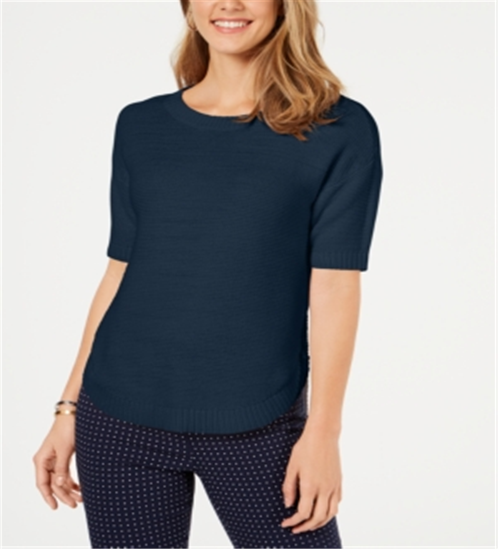 Charter Club Women's Cotton Sweater Navy Size -Petite L
