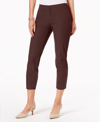 Alfani Women's Petite Hollywood-Waist Skinny Ankle Pants Brown Size 14 P