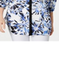 JM Collection Women's Printed & Solid Blouse Blue Size Petite L