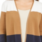 Charter Club Women's Milano Colorblocked Cotton Completer Sweater Brown Combo  Size S