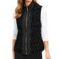 Charter Club Women's Velvet Flocked Puffer Vest Black Size Petite L