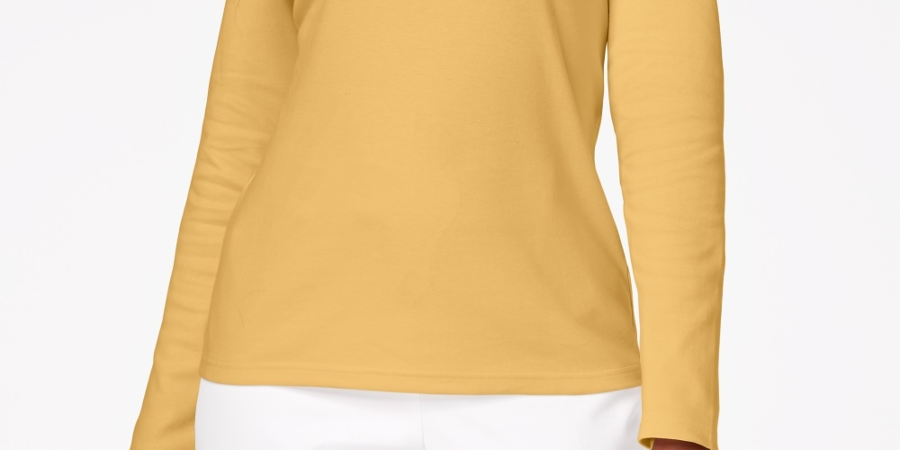 Karen Scott Women's Cotton Scoop-Neck Top  Beigekhaki Size Small