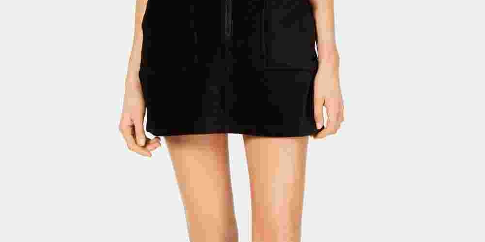 Rewash Women's Corduroy Mini Skirt Black Size Medium