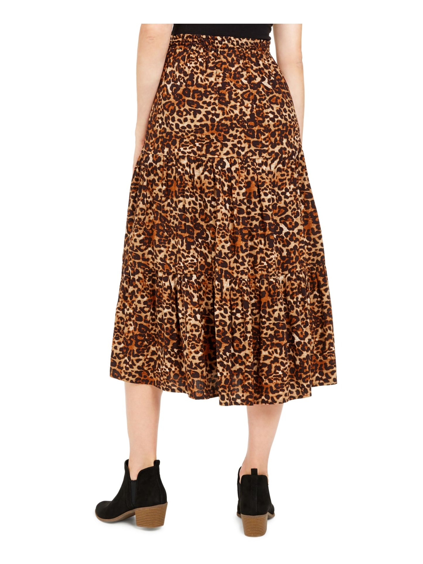 Style & Co Women's Animal Print Skirt Brown Size XX-Large