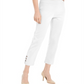 JM Collection Women's Tummy Control Hardware Trim Ankle Pants White Size XX-Large