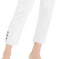 JM Collection Women's Tummy Control Hardware Trim Ankle Pants White Size XX-Large