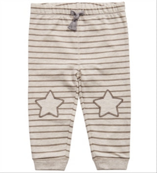 First Impressions Baby Boy's Striped Star Patch Jogger Pants Brown Size 18MOS