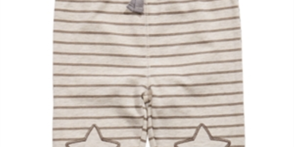 First Impressions Baby Boy's Striped Star Patch Jogger Pants Brown Size 18MOS