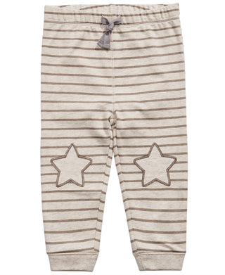 First Impressions Infant Boy's Striped Star Patch Jogger Pants Brown Size 6-9MOS