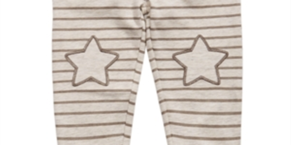First Impressions Infant Boy's Striped Star Patch Jogger Pants Brown Size 6-9MOS
