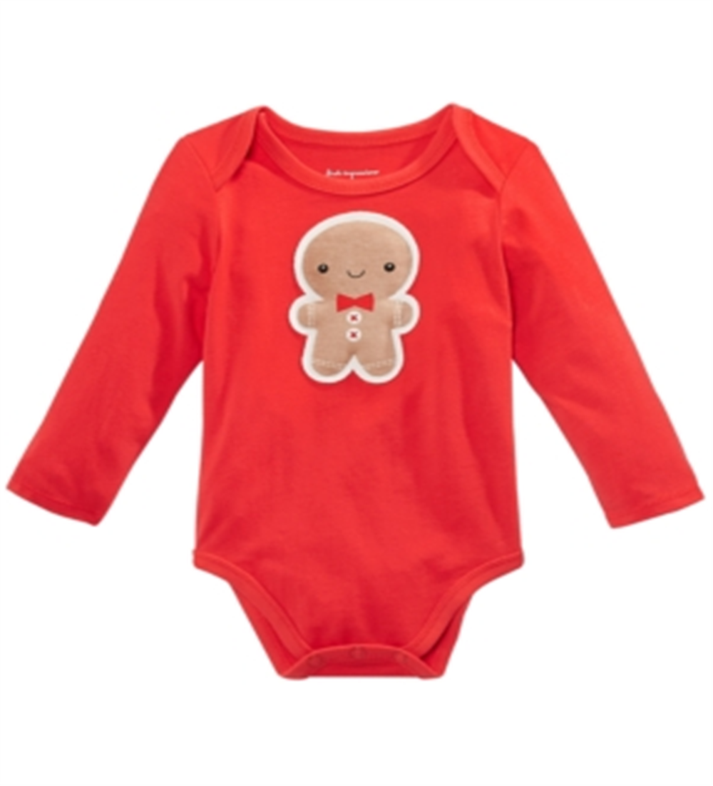 First Impressions Baby Boy's Gingerbread Bodysuit Red Size 0-3M