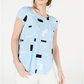 Alfani Women's Printed T-Shirt Blue Size Medium