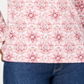 Karen Scott Women's 3/4 Sleeve Printed Henley Shirt Pink Size XS
