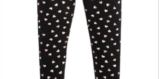 Epic Threads Toddler Girl's Metallic Heart Print Leggings Black Size 3T