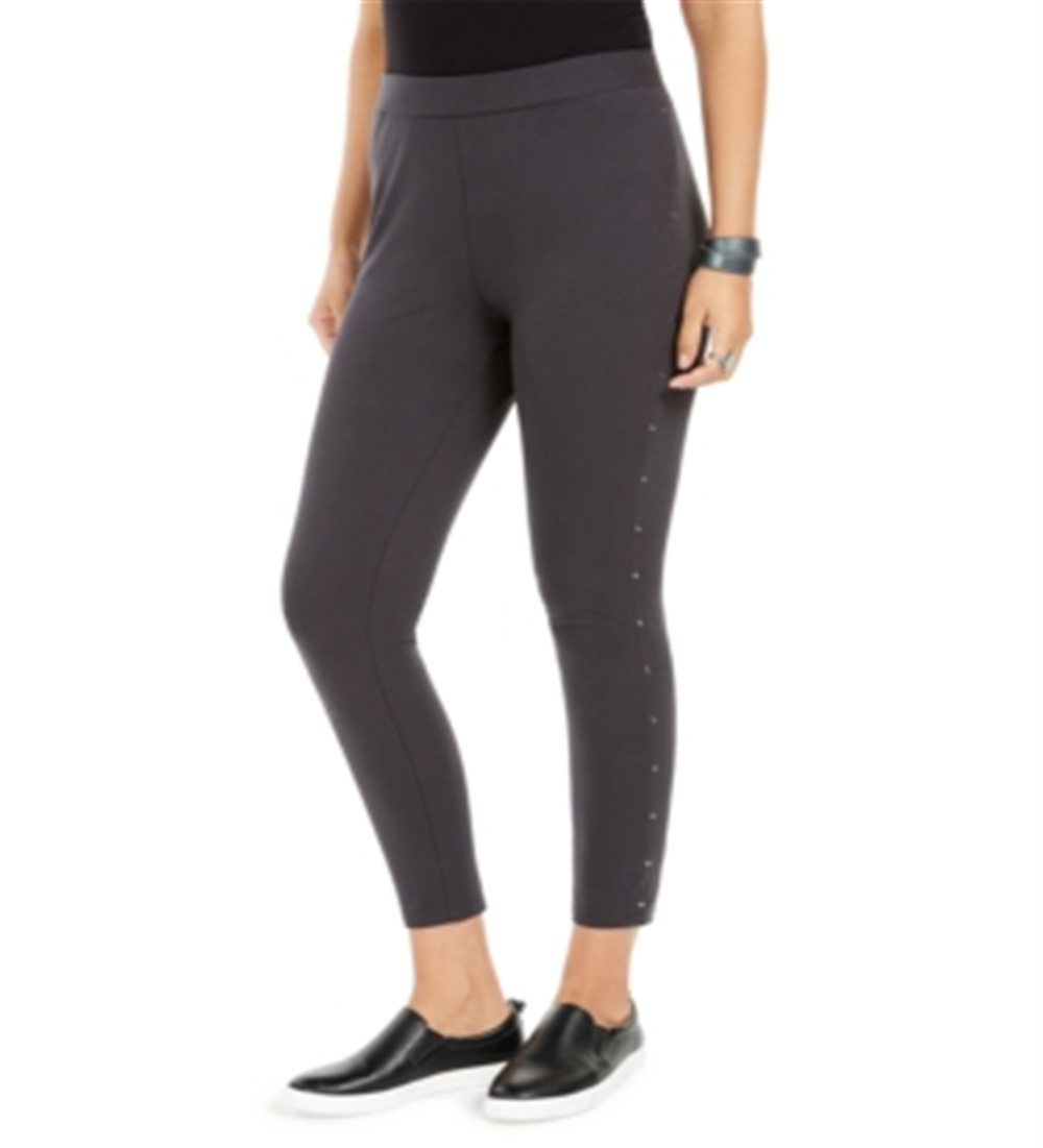 Style & Co Women's Studded Seam Leggings Grey Size XL