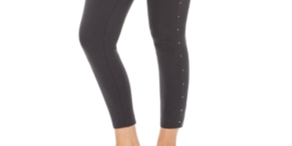 Style & Co Women's Studded Seam Leggings Grey Size XL