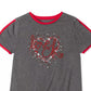Calvin Klein Big Girls Love Dolphin-Sleeve T-Shirt Charcoal Size 7