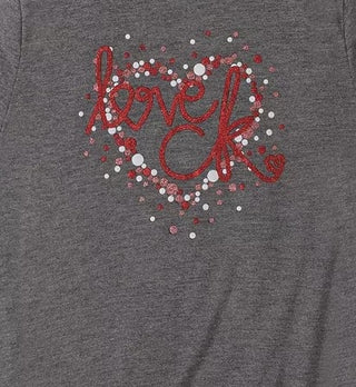 Calvin Klein Big Girls Love Dolphin-Sleeve T-Shirt Charcoal Size 7