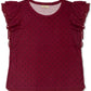 Style & Co Women's Dot-Print Flutter-Sleeve Top  Red Size Large