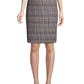 Calvin Klein Women's Plaid Tweed Pencil Skirt Brown Size 10