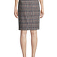 Calvin Klein Women's Plaid Tweed Pencil Skirt Brown Size 10