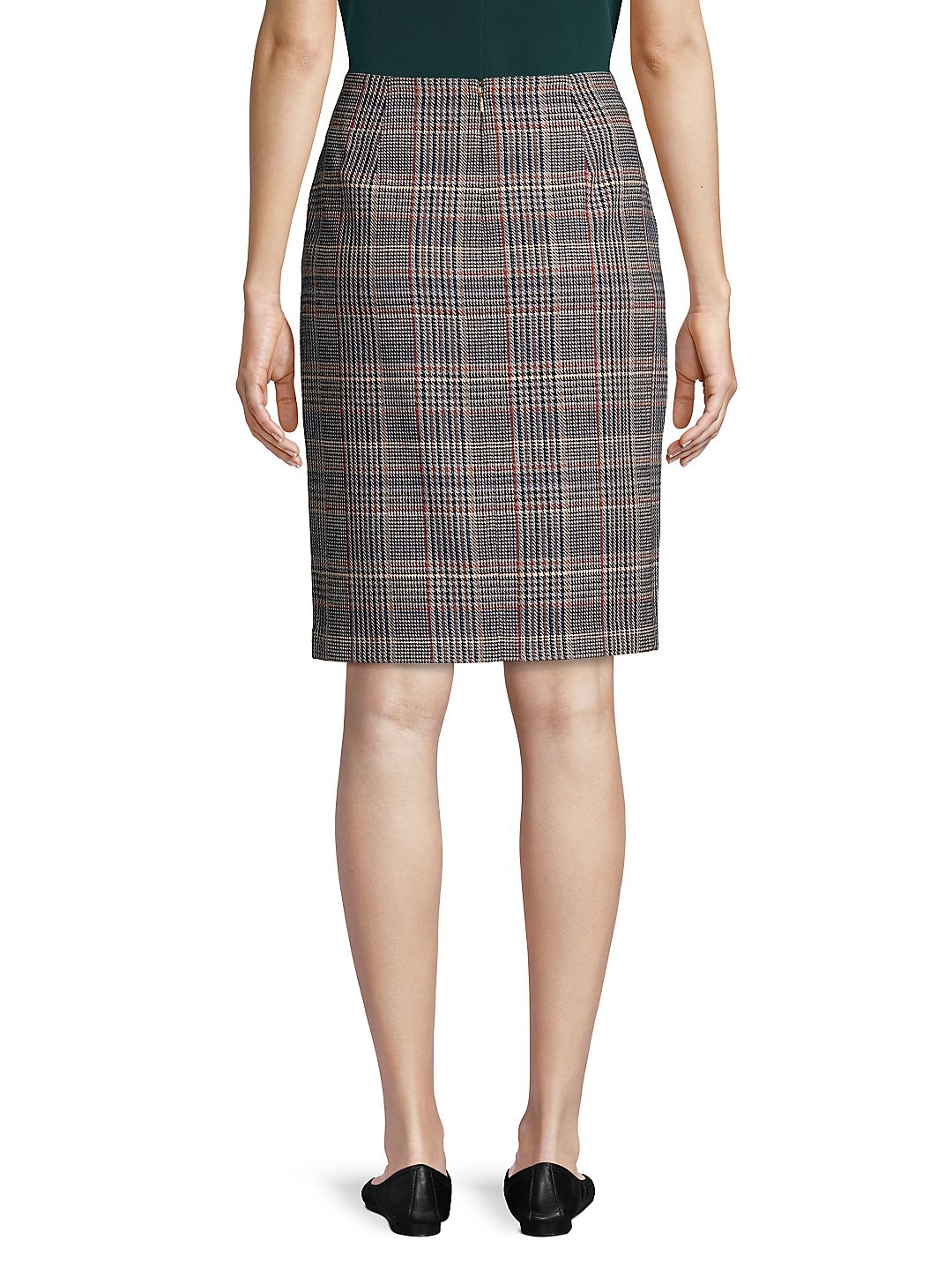 Calvin Klein Women's Plaid Tweed Pencil Skirt Brown Size 10