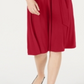 Charter Club Women's Solid 3/4 Sleeve V Neck Knee Length Trapeze Dress Red Size Petite Large